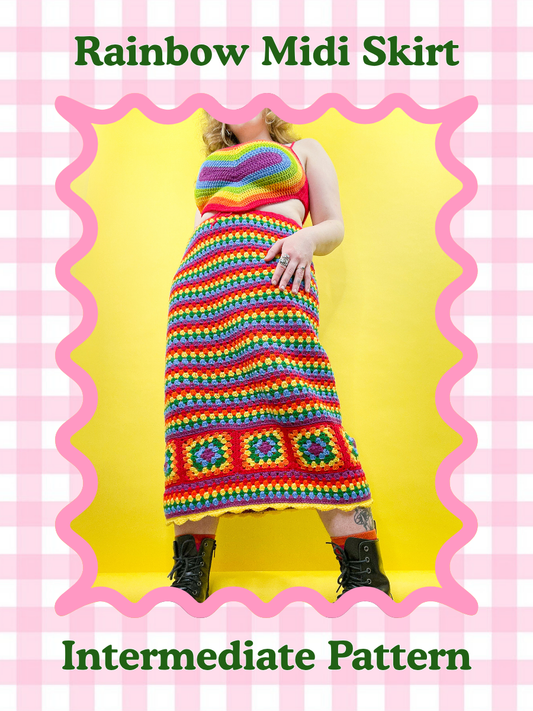 Rainbow Midi Skirt - PDF Crochet Pattern